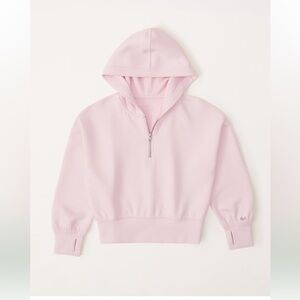 Abercrombie Kids Girls’ Neoknit Acrive Quarterzip Hoodie Light Pink Sz 15/16
